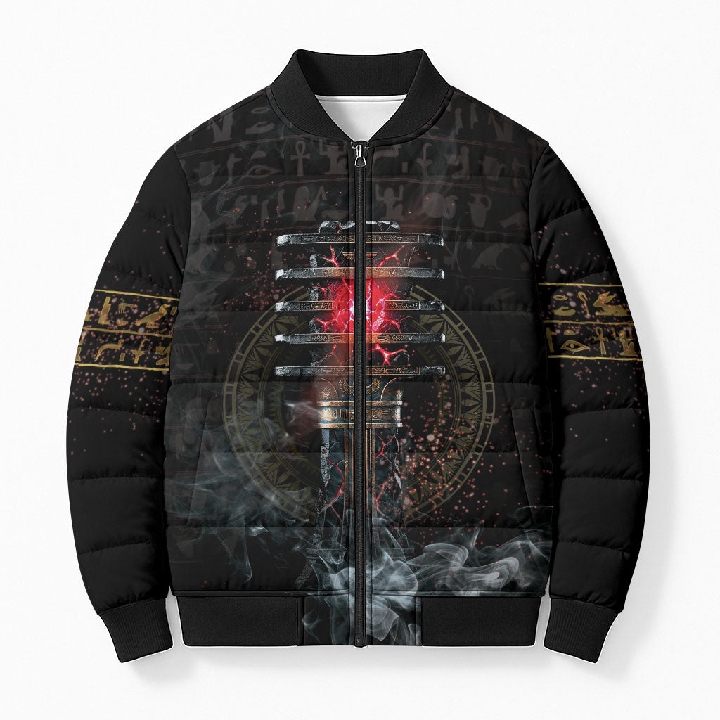 Egypt Djed Bomber Puffer Jacket Glow Smoky Dark Style