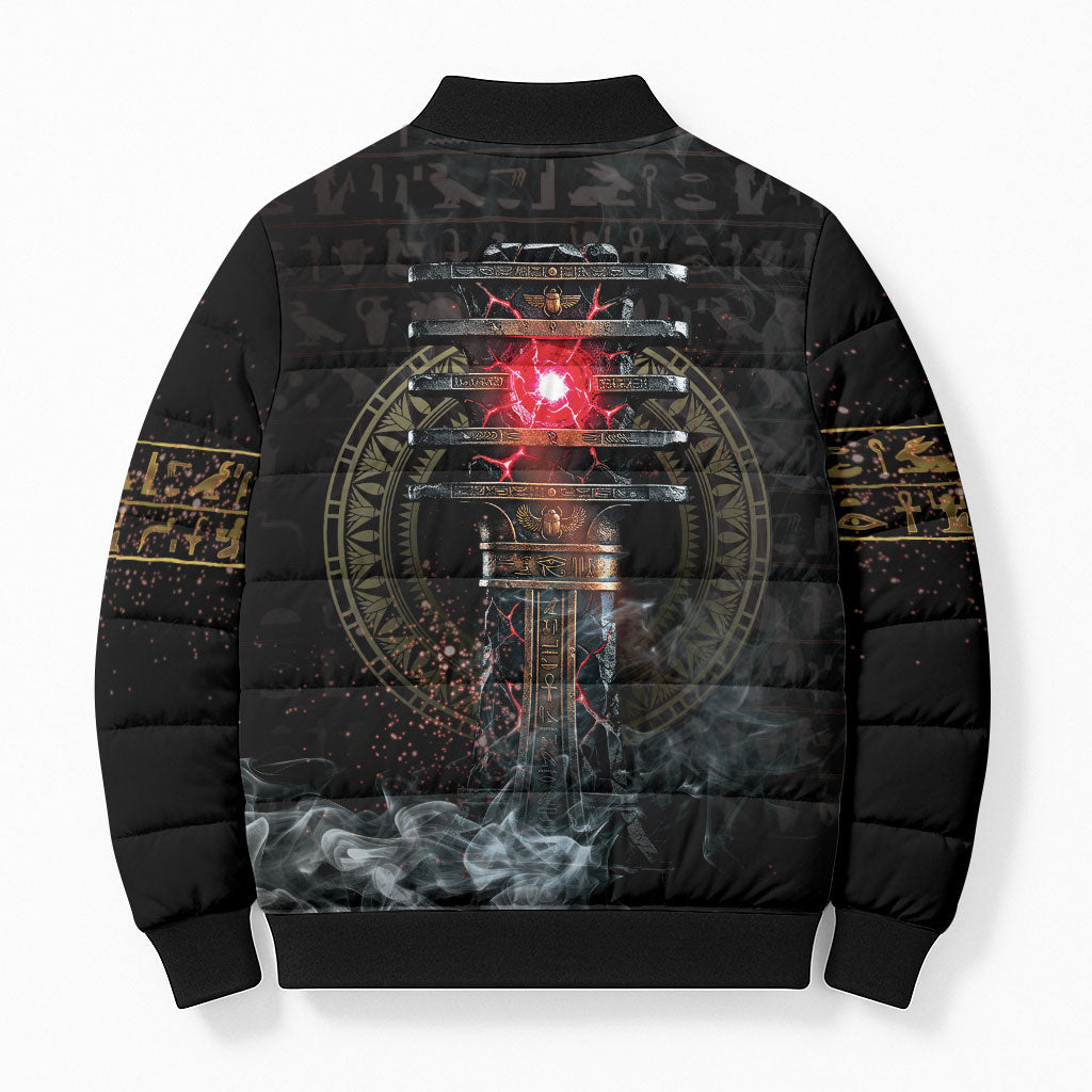 Egypt Djed Bomber Puffer Jacket Glow Smoky Dark Style