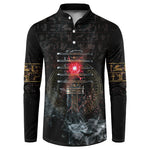 Egypt Djed Button Sweatshirt Glow Smoky Dark Style