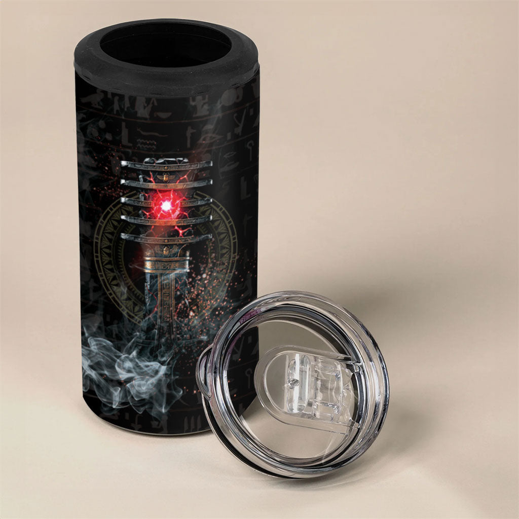 Egypt Djed 4 in 1 Can Cooler Tumbler Glow Smoky Dark Style