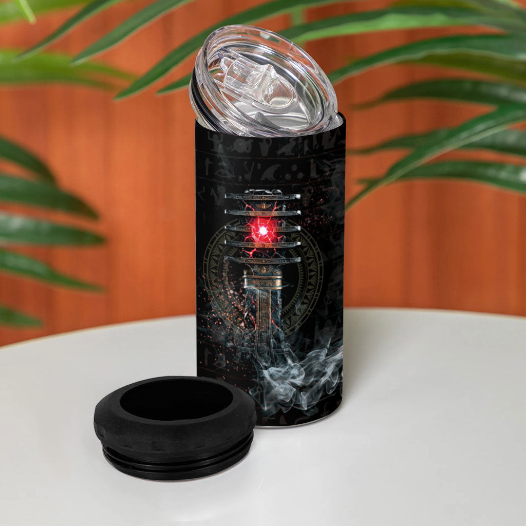 Egypt Djed 4 in 1 Can Cooler Tumbler Glow Smoky Dark Style