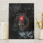 Egypt Djed Canvas Wall Art Glow Smoky Dark Style