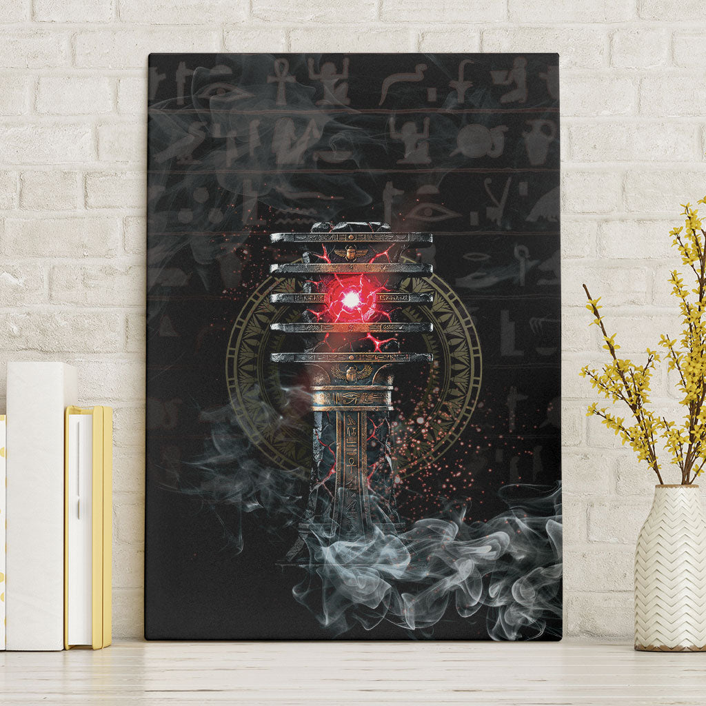 Egypt Djed Canvas Wall Art Glow Smoky Dark Style
