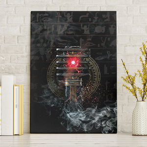 Egypt Djed Canvas Wall Art Glow Smoky Dark Style