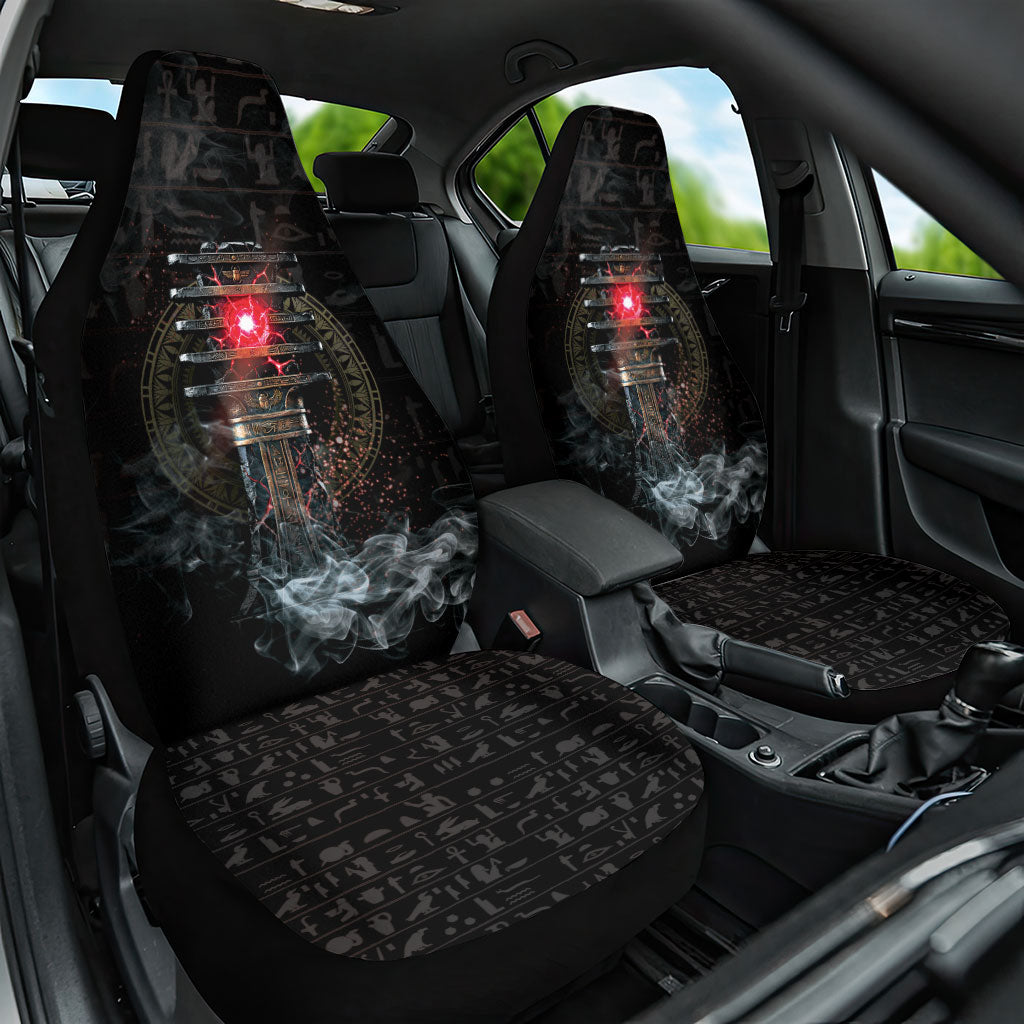 Egypt Djed Car Seat Cover Glow Smoky Dark Style
