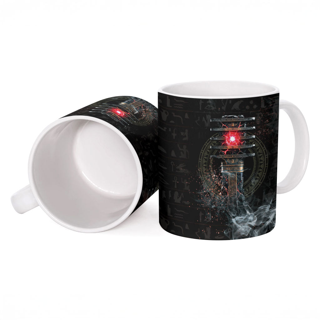 Egypt Djed Ceramic Mug Glow Smoky Dark Style