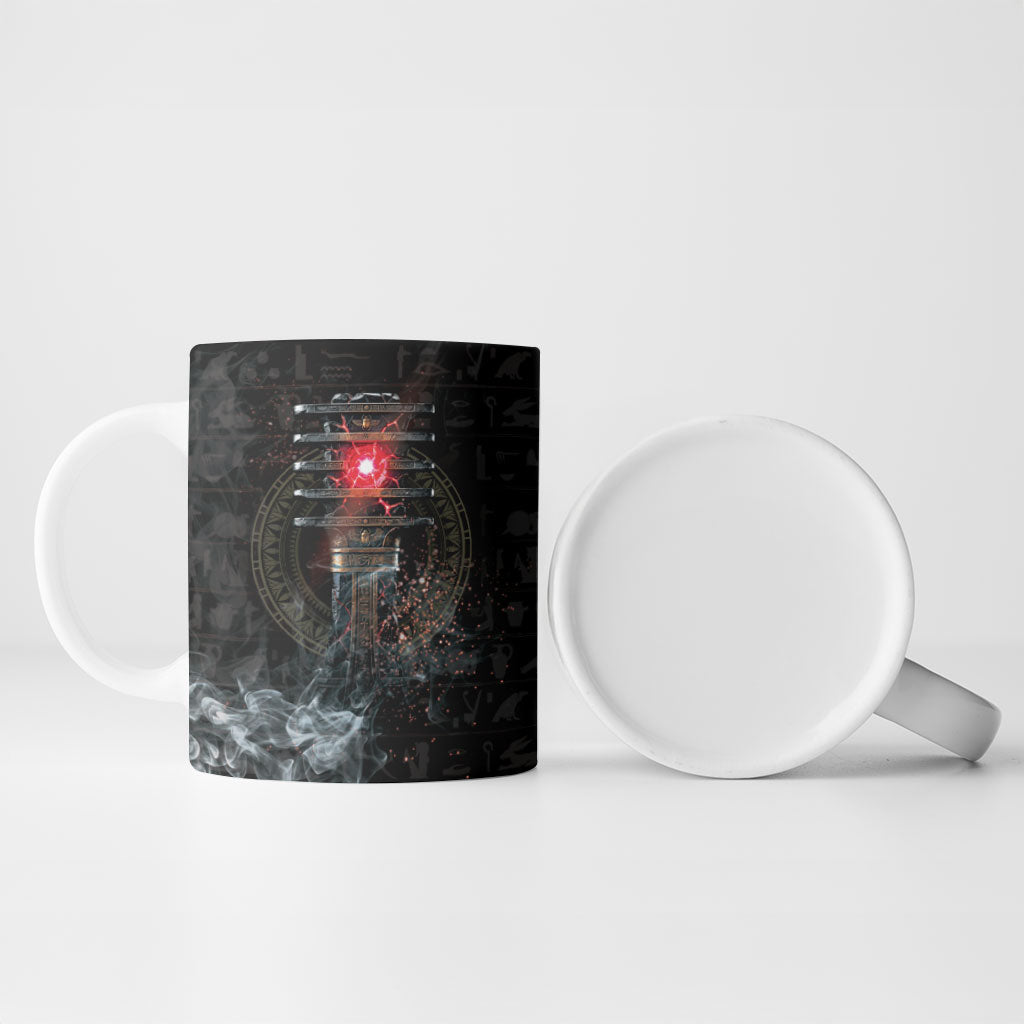 Egypt Djed Ceramic Mug Glow Smoky Dark Style