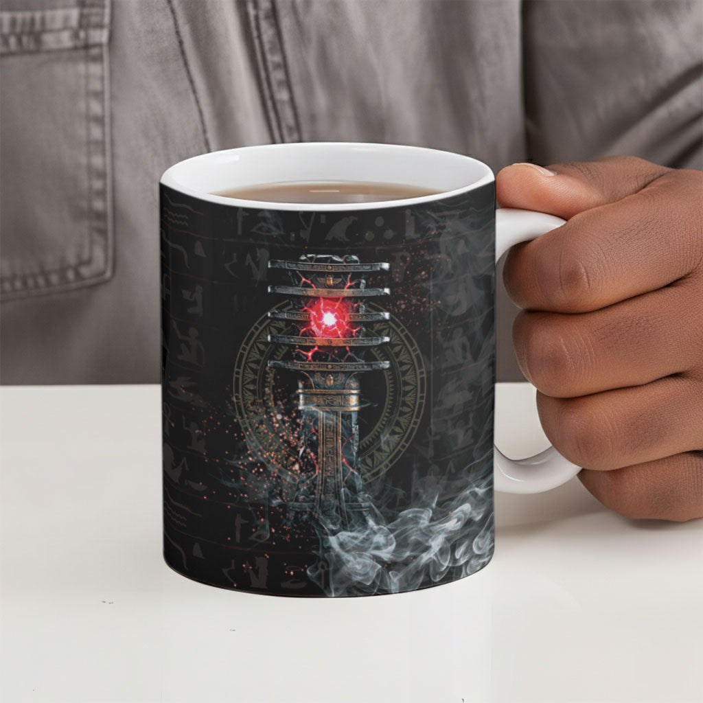 Egypt Djed Ceramic Mug Glow Smoky Dark Style