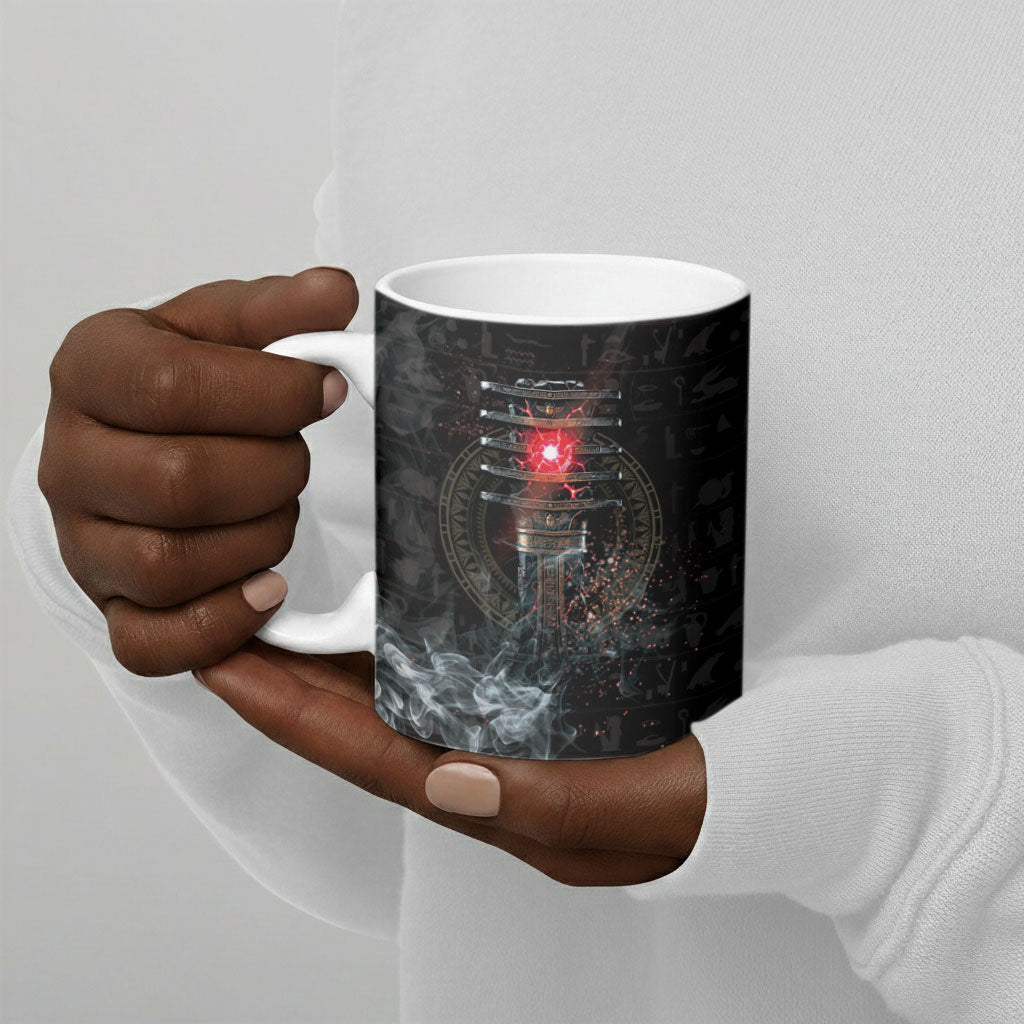 Egypt Djed Ceramic Mug Glow Smoky Dark Style