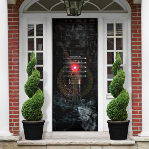 Egypt Djed Door Cover Glow Smoky Dark Style