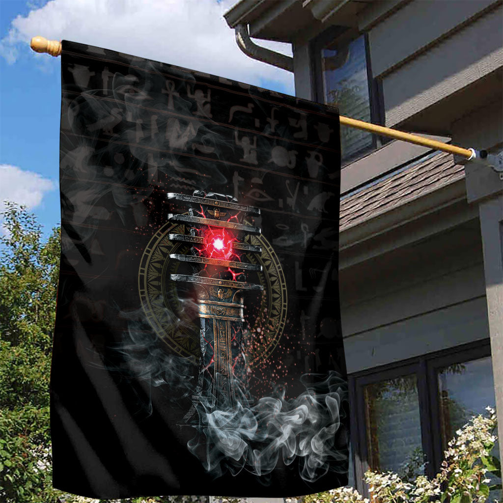 Egypt Djed Garden Flag Glow Smoky Dark Style