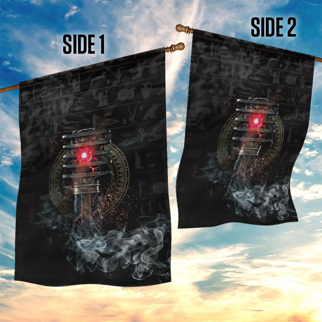 Egypt Djed Garden Flag Glow Smoky Dark Style
