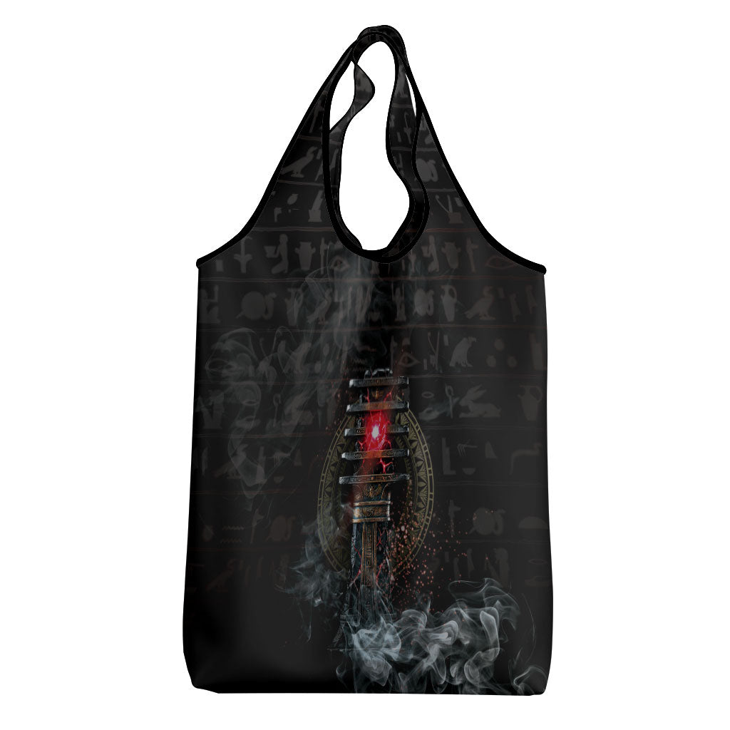 Egypt Djed Grocery Bag Glow Smoky Dark Style