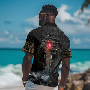 Egypt Djed Hawaiian Shirt Glow Smoky Dark Style