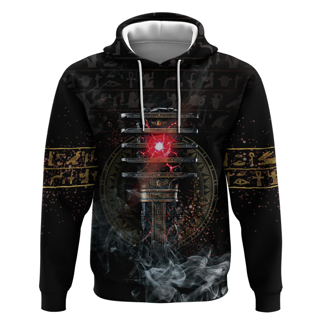Egypt Djed Hoodie Glow Smoky Dark Style