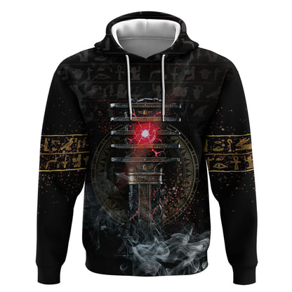 Egypt Djed Hoodie Glow Smoky Dark Style