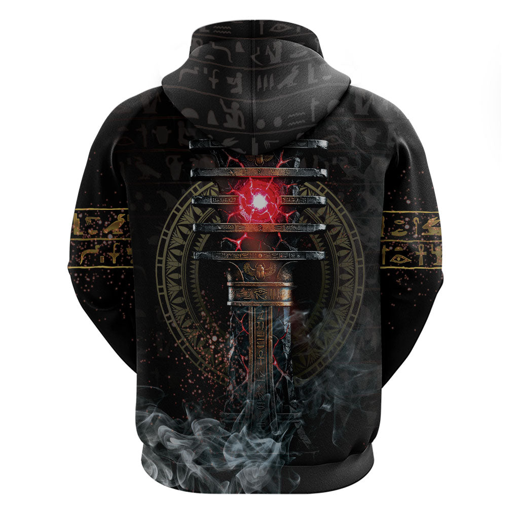 Egypt Djed Hoodie Glow Smoky Dark Style