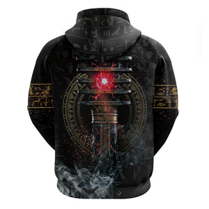 Egypt Djed Hoodie Glow Smoky Dark Style