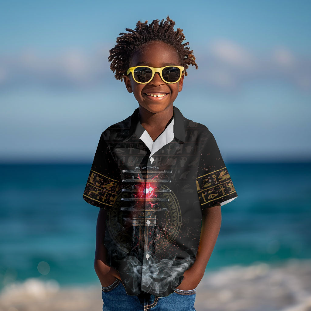 Egypt Djed Kid Hawaiian Shirt Glow Smoky Dark Style
