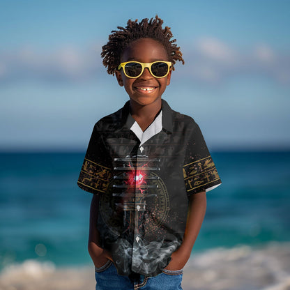 Egypt Djed Kid Hawaiian Shirt Glow Smoky Dark Style