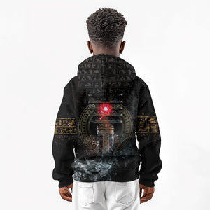 Egypt Djed Kid Hoodie Glow Smoky Dark Style