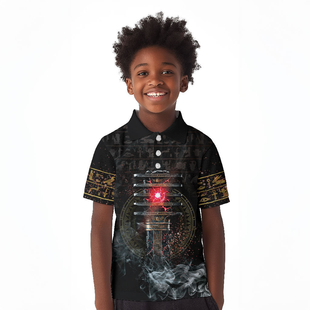 Egypt Djed Kid Polo Shirt Glow Smoky Dark Style