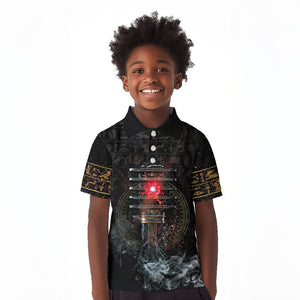 Egypt Djed Kid Polo Shirt Glow Smoky Dark Style