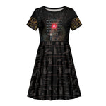 Egypt Djed Kid Short Sleeve Dress Glow Smoky Dark Style
