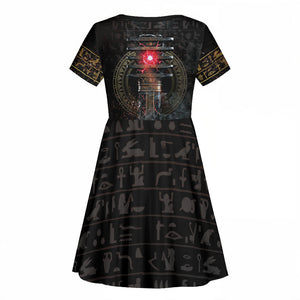Egypt Djed Kid Short Sleeve Dress Glow Smoky Dark Style