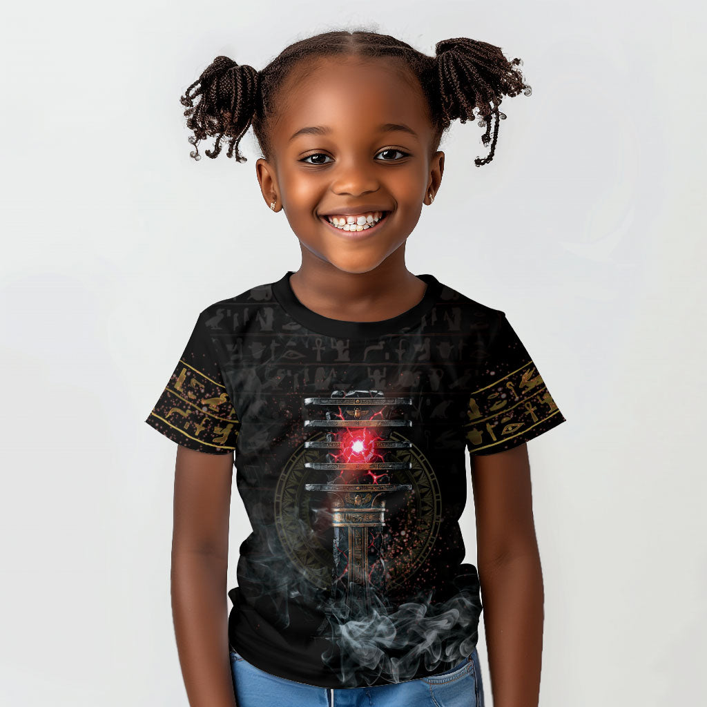 Egypt Djed Kid T shirt Glow Smoky Dark Style
