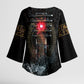 Egypt Djed Kimono Sleeve Blouse Glow Smoky Dark Style