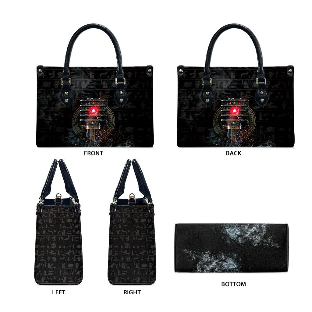 Egypt Djed Leather Bag Glow Smoky Dark Style