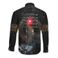 Egypt Djed Long Sleeve Button Shirt Glow Smoky Dark Style