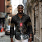Egypt Djed Long Sleeve Button Shirt Glow Smoky Dark Style