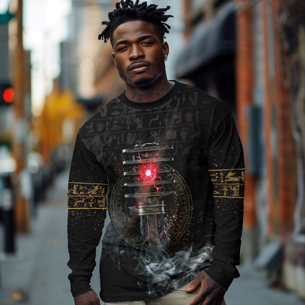 Egypt Djed Long Sleeve Shirt Glow Smoky Dark Style