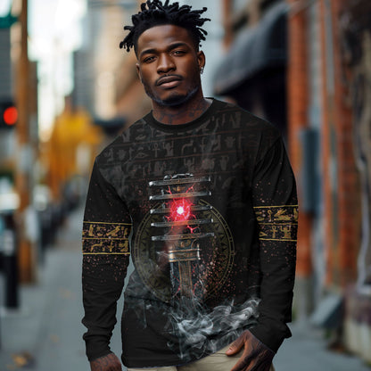 Egypt Djed Long Sleeve Shirt Glow Smoky Dark Style