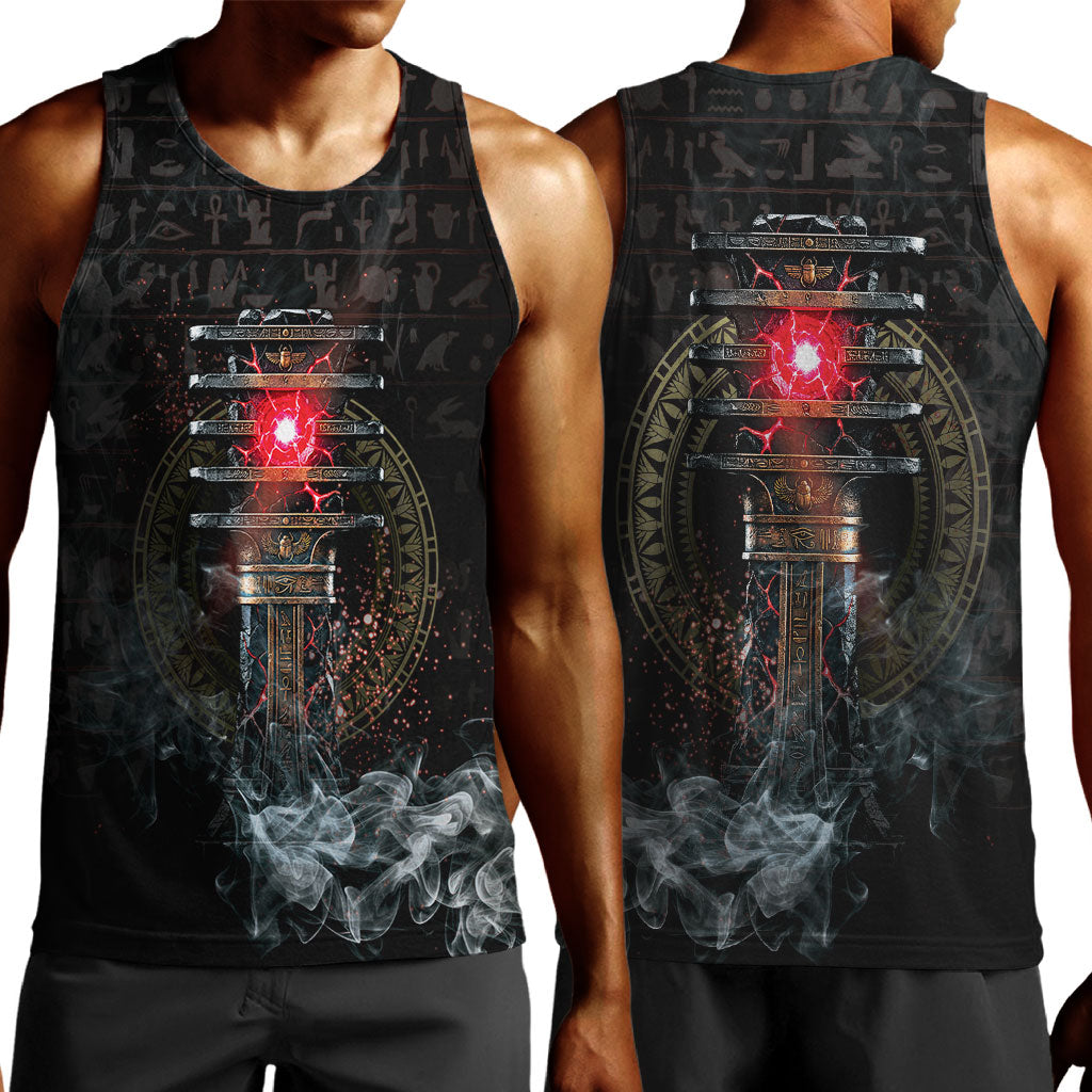Egypt Djed Men Tank Top Glow Smoky Dark Style