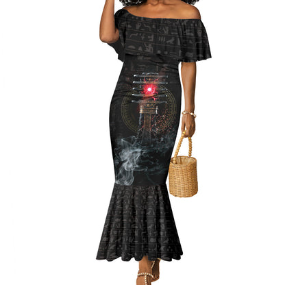 Egypt Djed Mermaid Dress Glow Smoky Dark Style