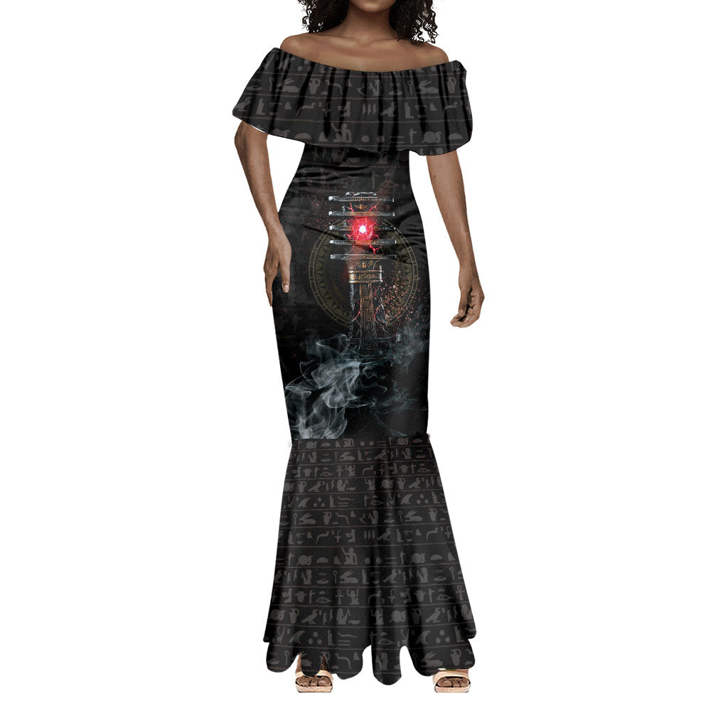 Egypt Djed Mermaid Dress Glow Smoky Dark Style