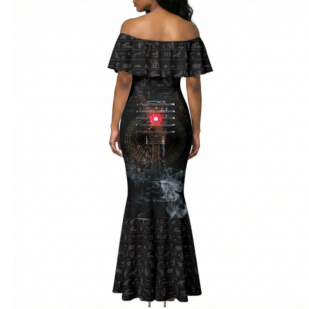 Egypt Djed Mermaid Dress Glow Smoky Dark Style