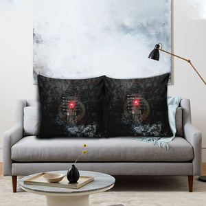 Egypt Djed Pillow Cover Glow Smoky Dark Style