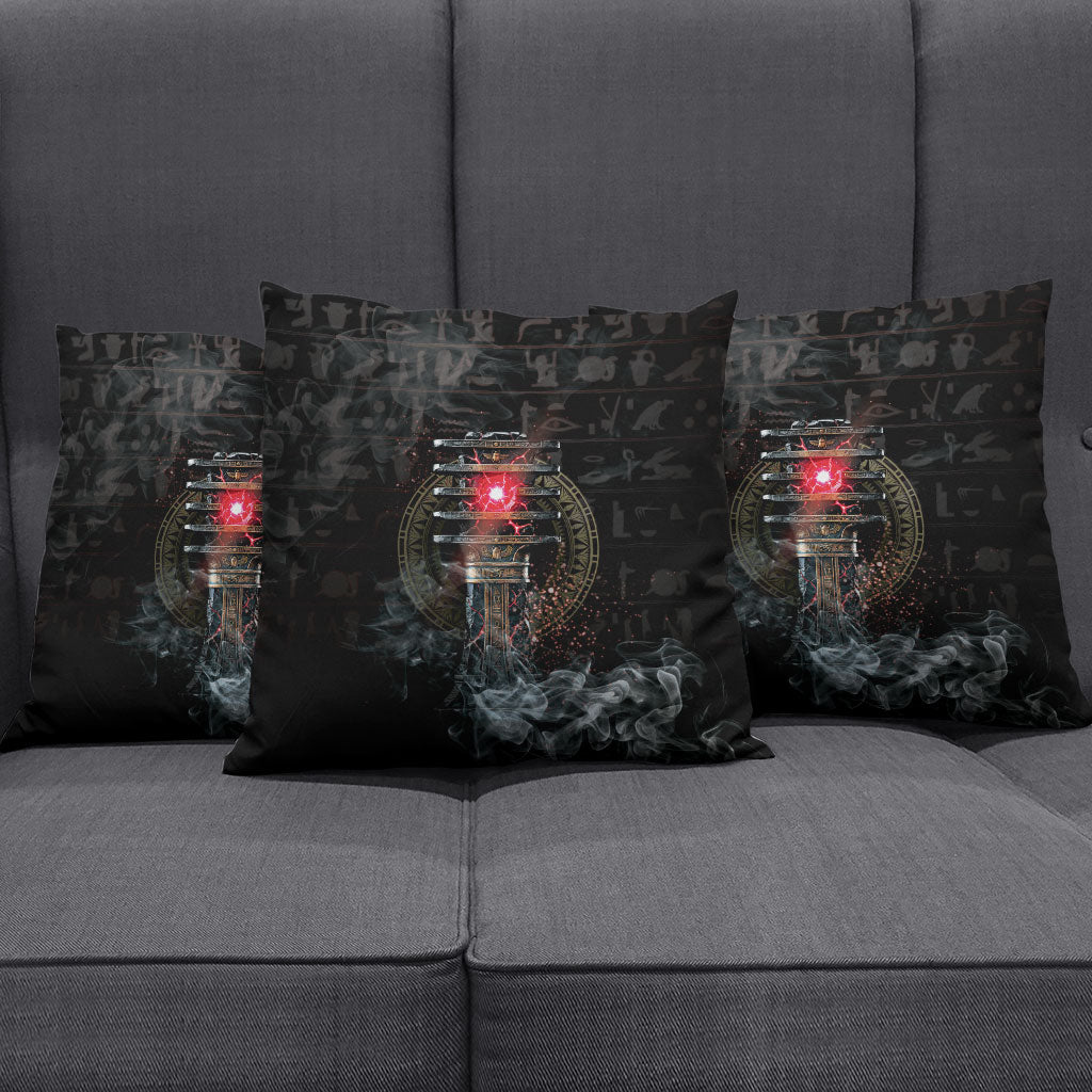 Egypt Djed Pillow Cover Glow Smoky Dark Style