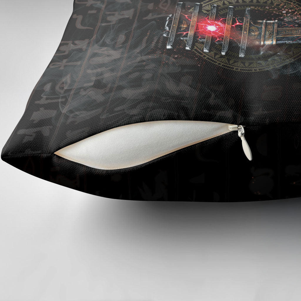 Egypt Djed Pillow Cover Glow Smoky Dark Style