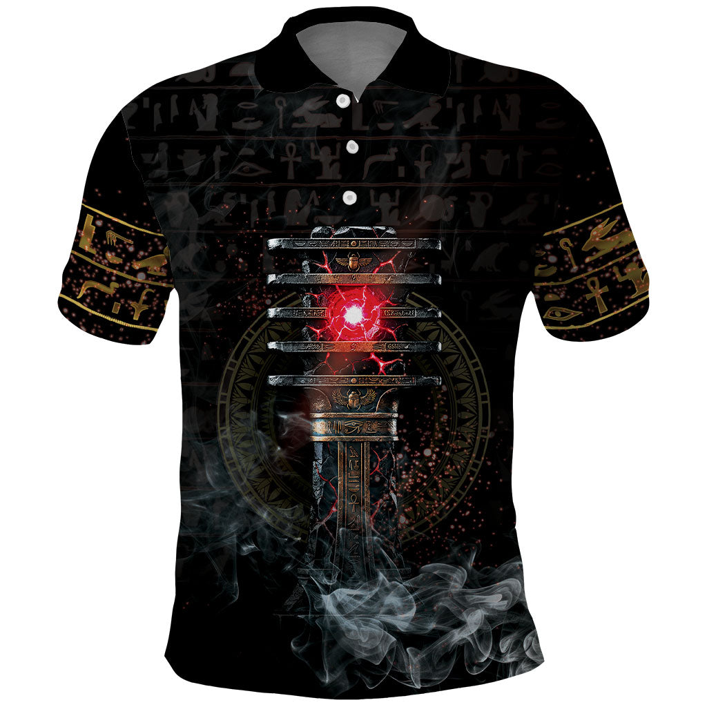 Egypt Djed Polo Shirt Glow Smoky Dark Style