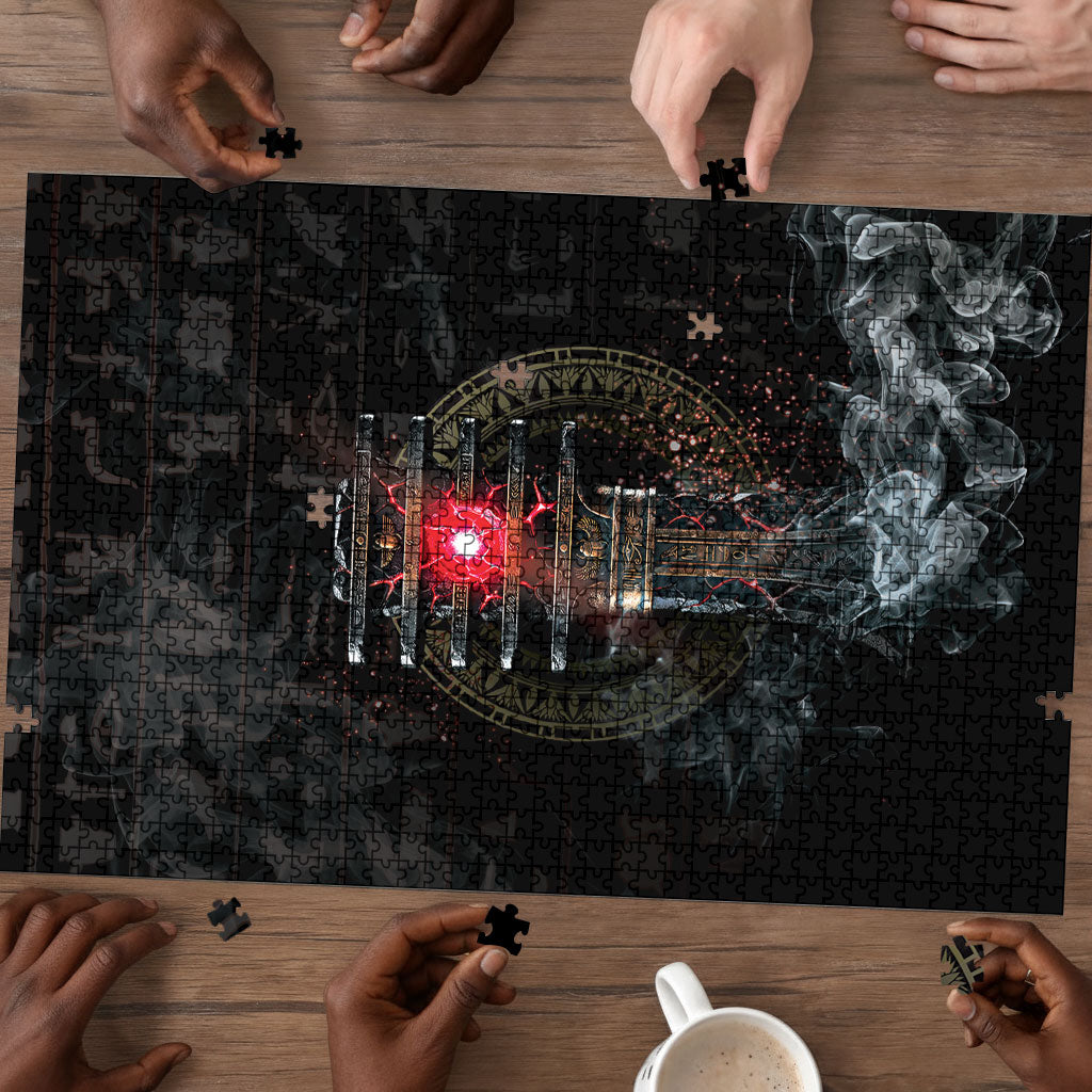 Egypt Djed Puzzle Glow Smoky Dark Style