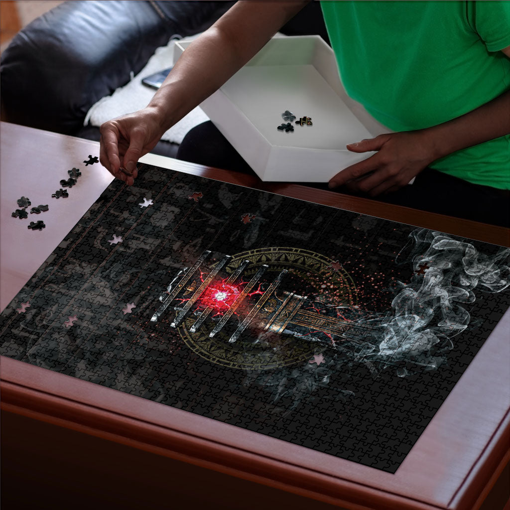 Egypt Djed Puzzle Glow Smoky Dark Style