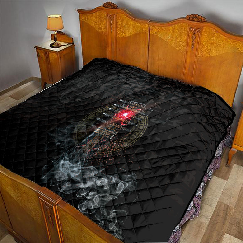 Egypt Djed Quilt Glow Smoky Dark Style