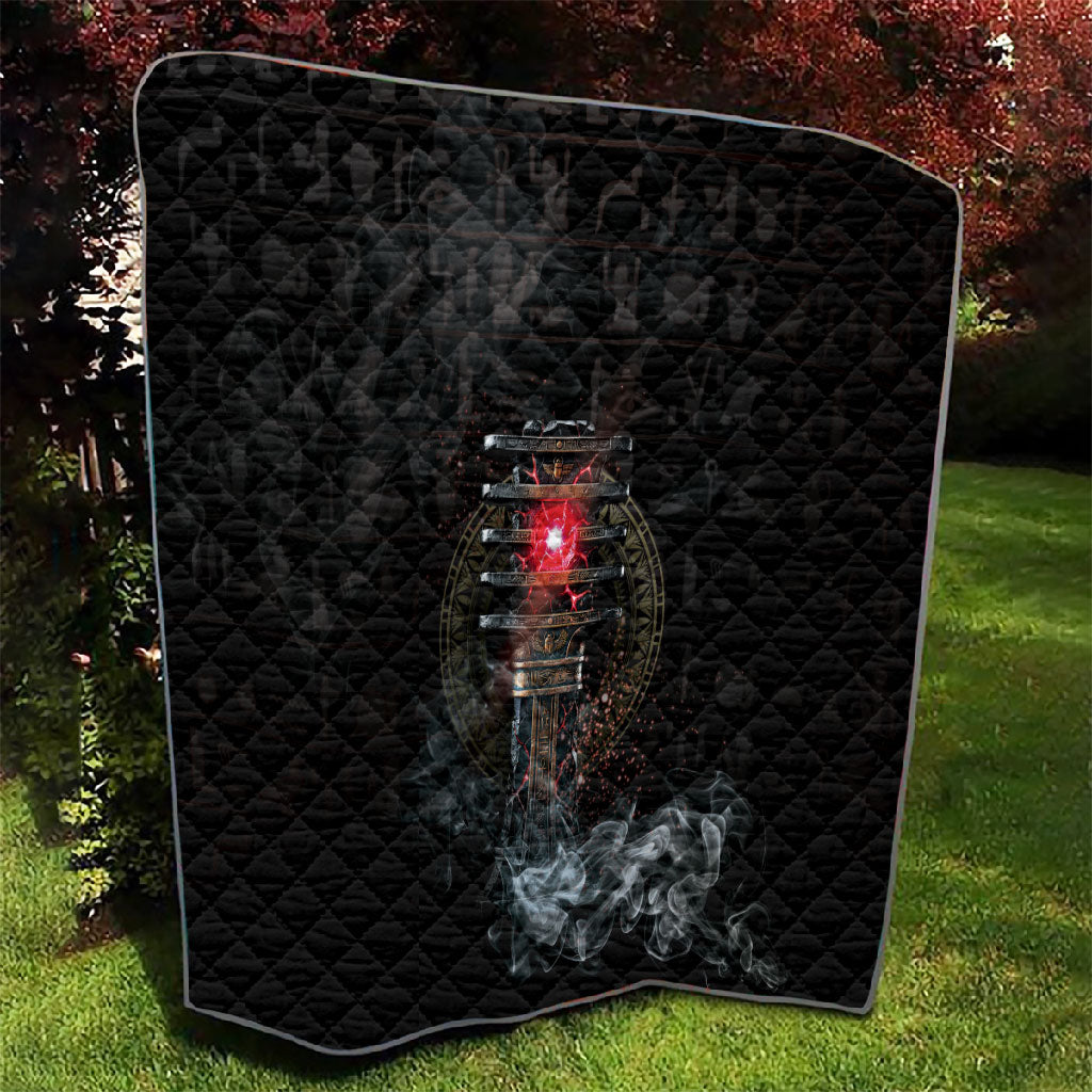 Egypt Djed Quilt Glow Smoky Dark Style