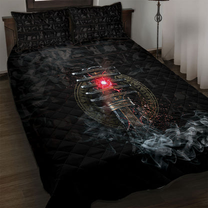 Egypt Djed Quilt Bed Set Glow Smoky Dark Style