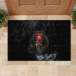 Egypt Djed Rubber Doormat Glow Smoky Dark Style